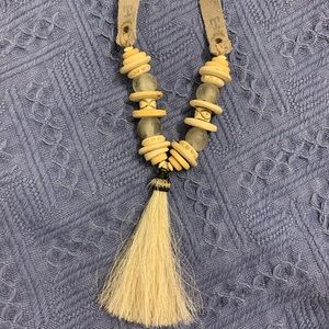Twine & twig tassel necklace
